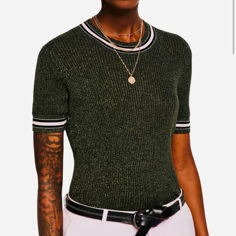 Scotch & Soda Short Sleeve Lurex Knit Tee - image 1